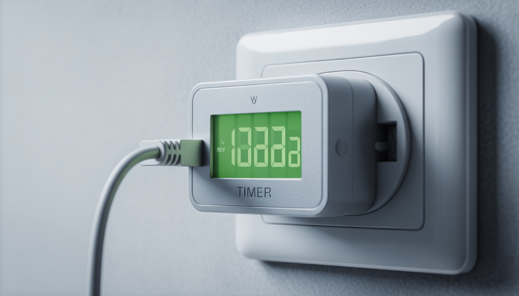 A digital wall timer plug used to reduce standby power consumption.