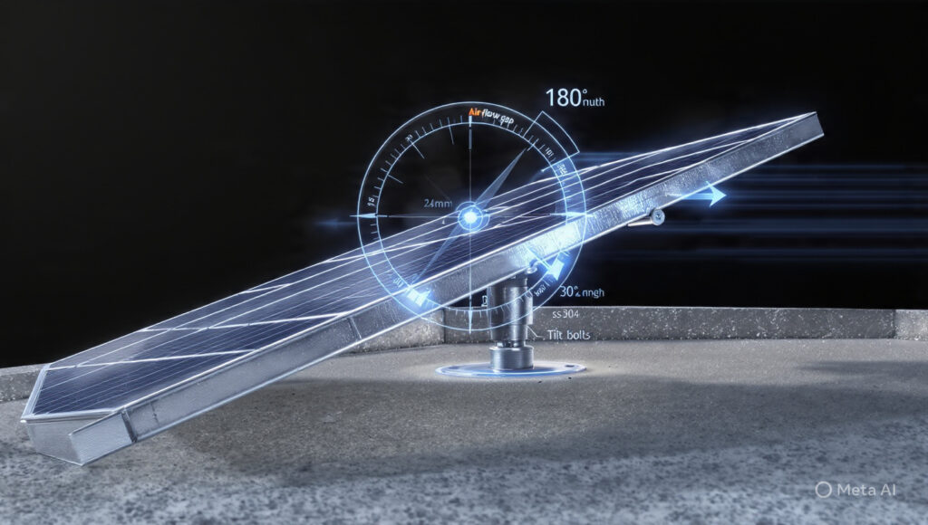 Solar-panel-mounting-structure-with-optimal-tilt-angle-adjustment