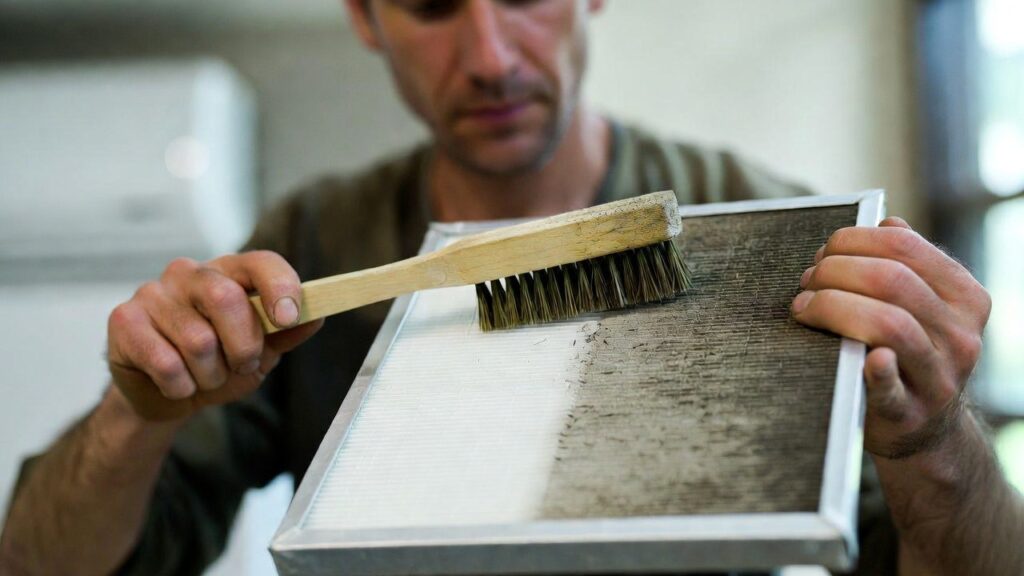 A line graph comparing two data sets. The first line is smooth and blue, representing stable power output. The second line is red with sharp, jagged spikes, representing unstable power or energy surges.

