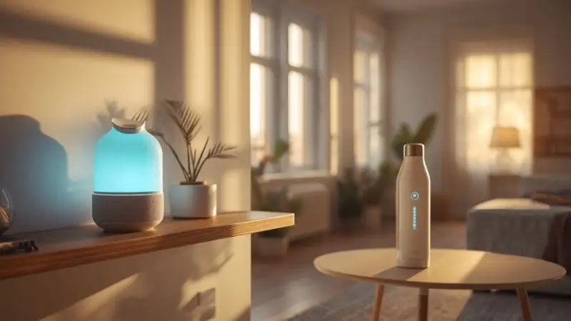 Smart home health gadgets in a modern living room 2026"