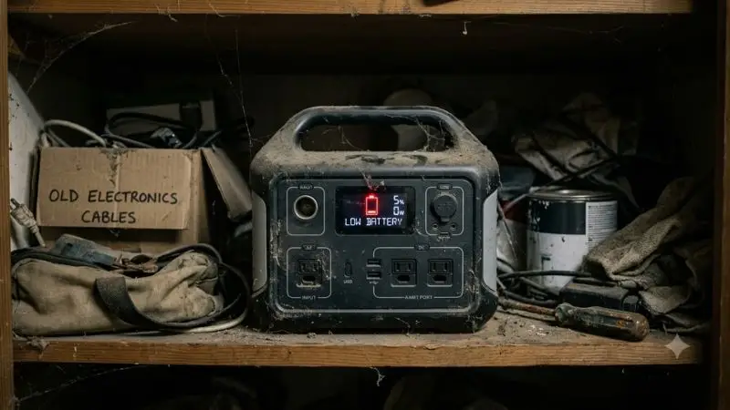 Lithium solar battery self discharge during long term storage failure.